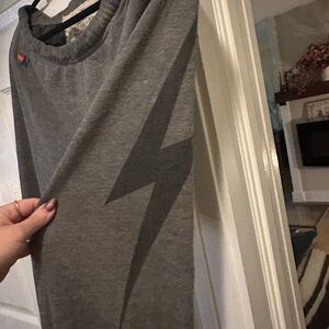 Aviator Nation Grey Lightning Bolt Sweatpants – Size XL